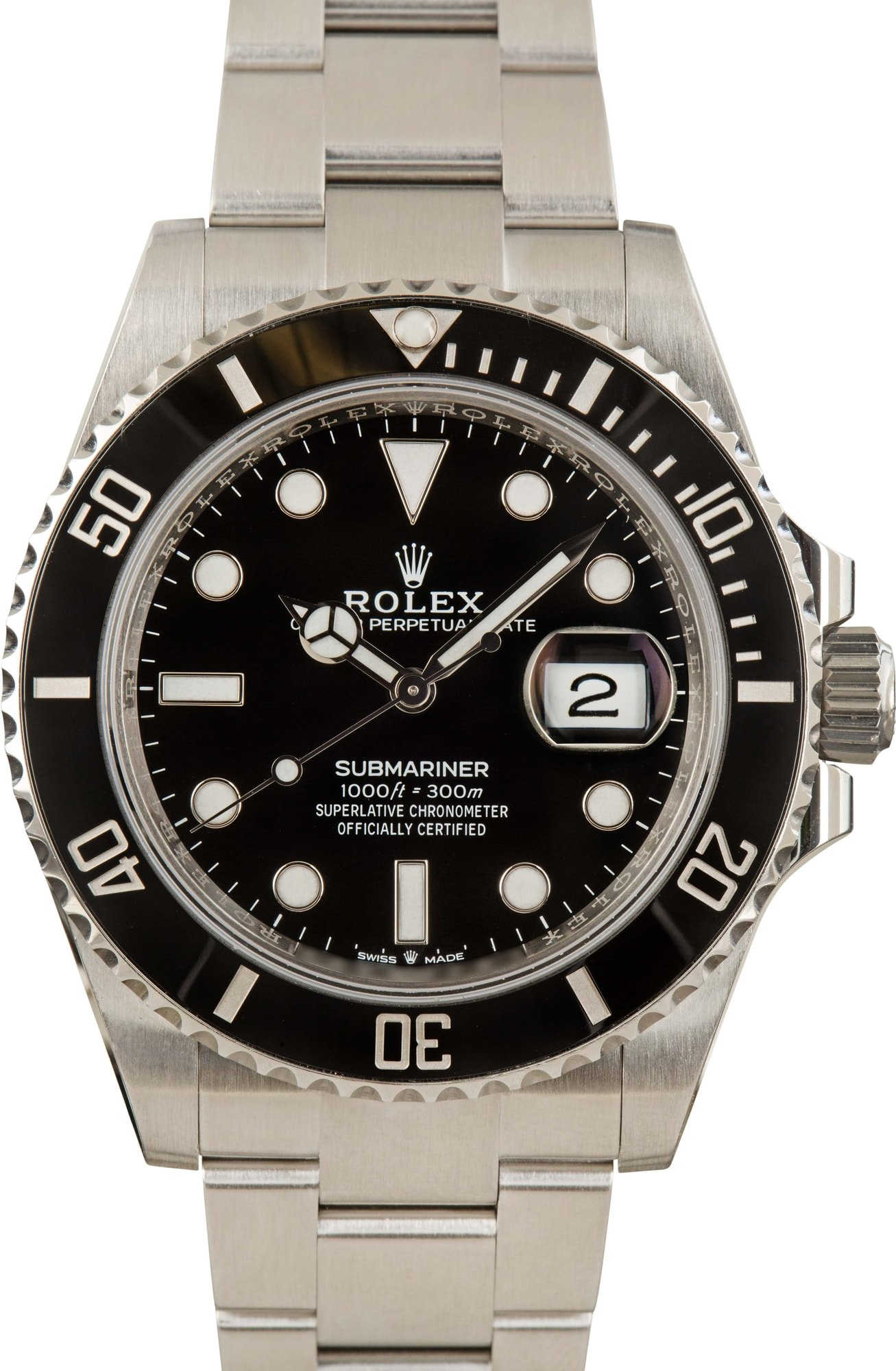 Pre-owned Rolex Submariner 126610 Black Chromalight Dial