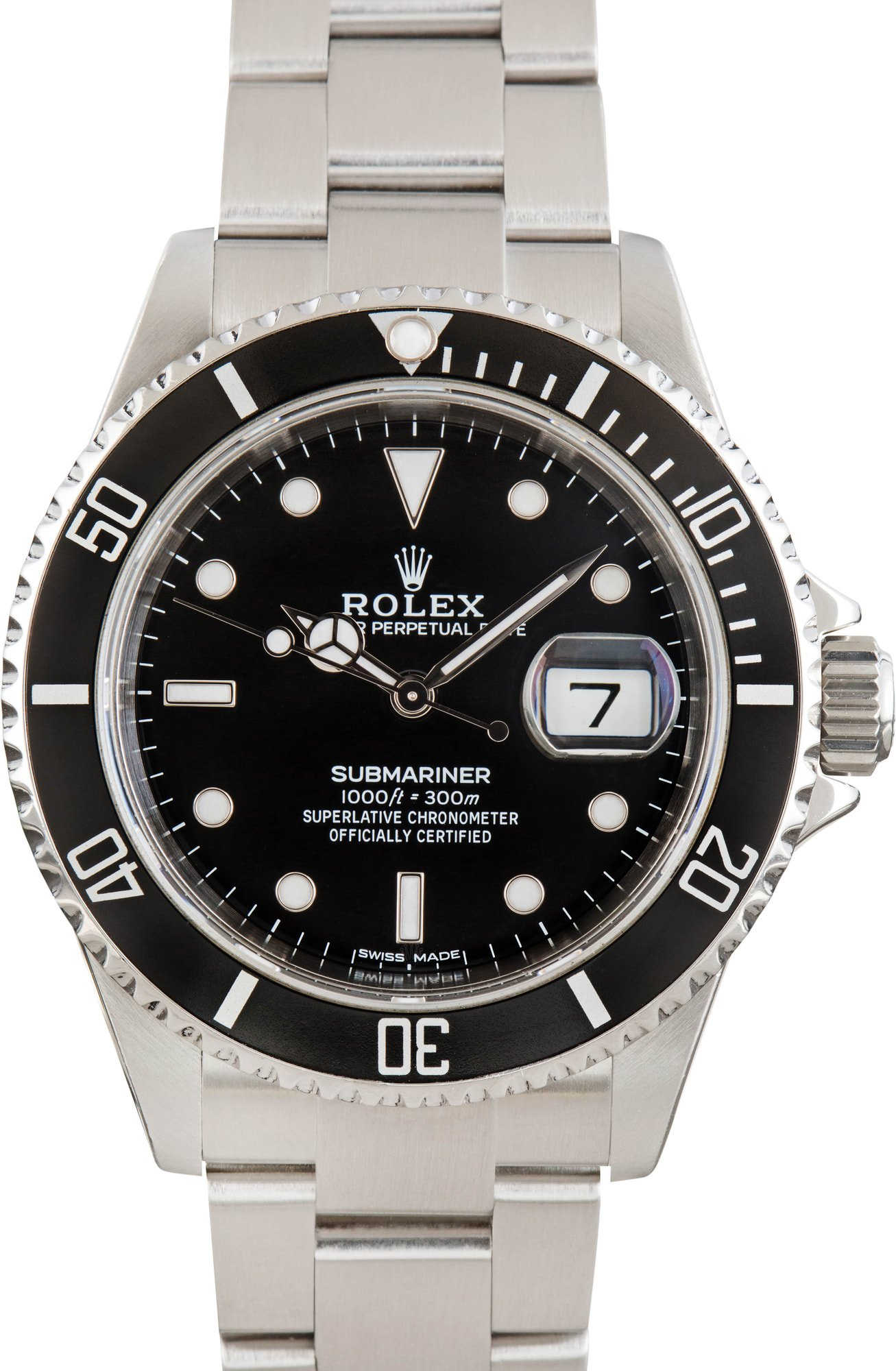 Men's Rolex Submariner Ref 16610T No Holes Case