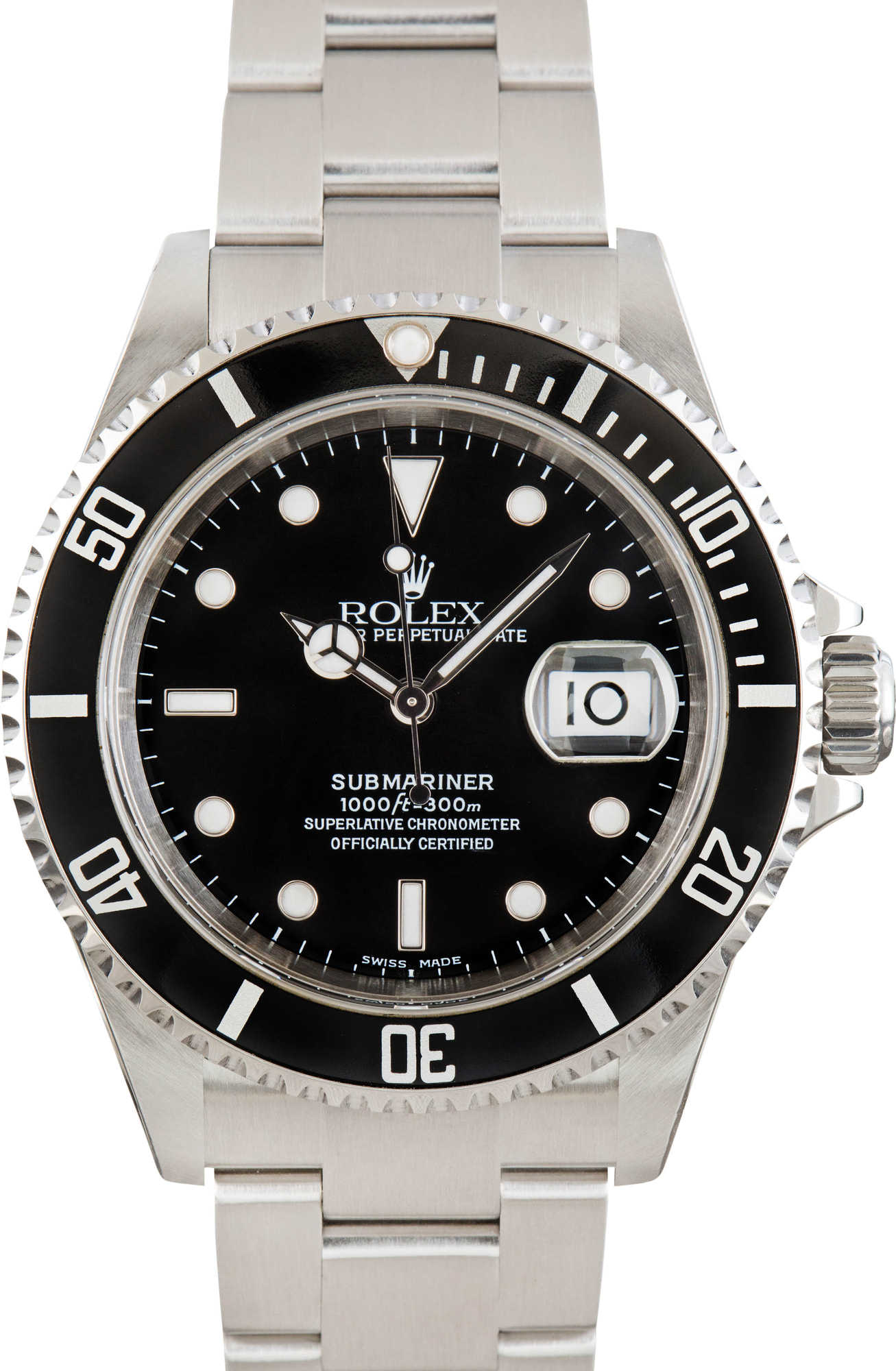 Used Rolex Submariner 16610T No Holes Case