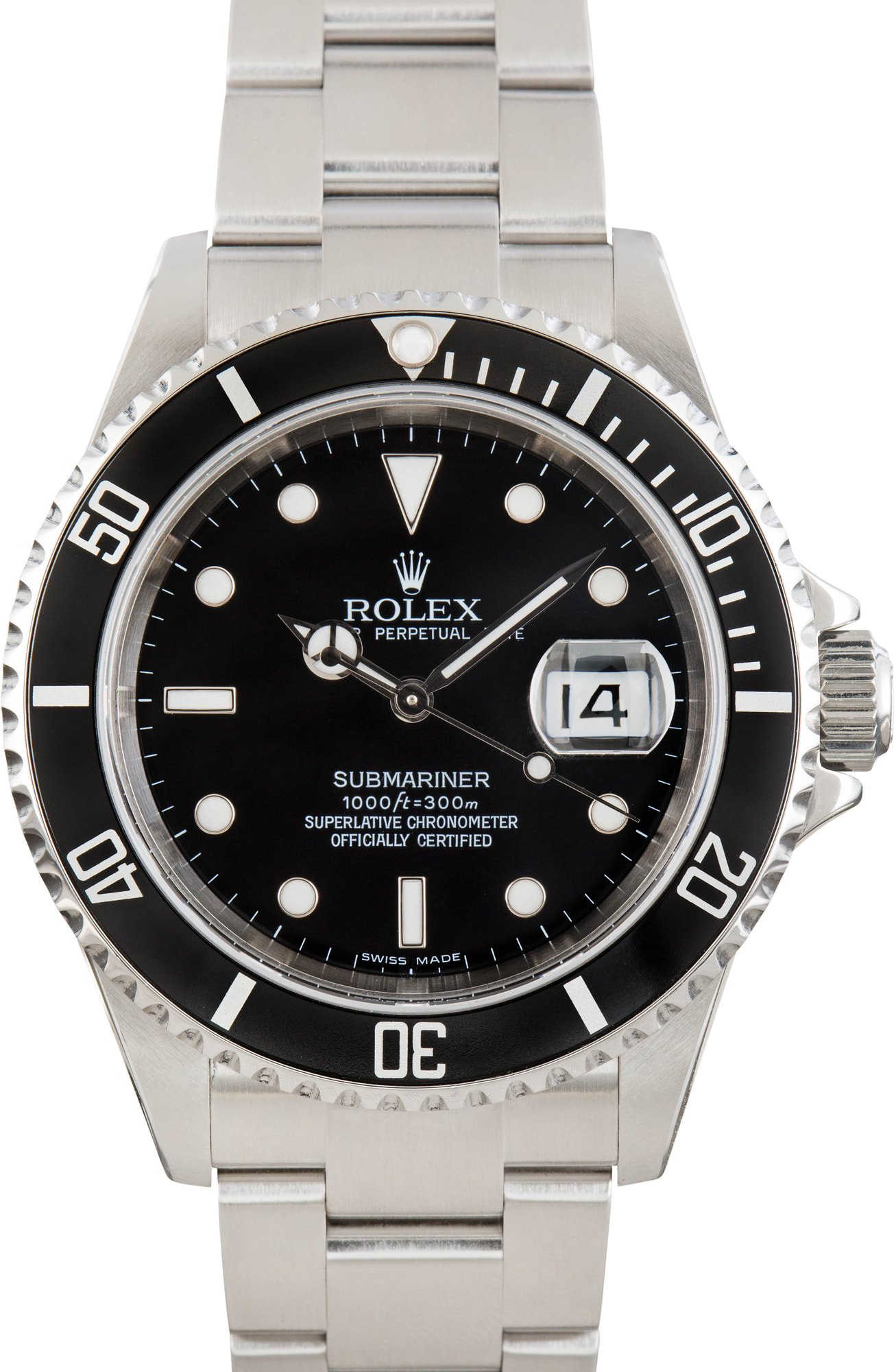Rolex Submariner 16610T No Holes Steel Case