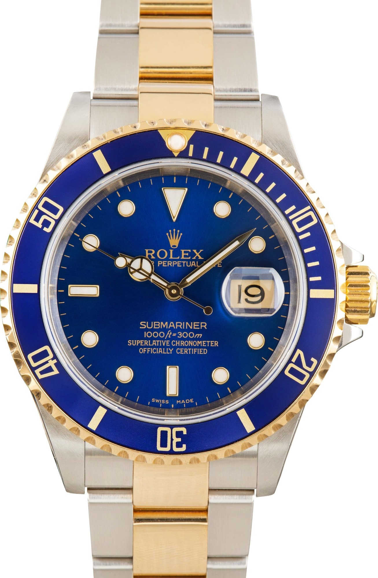 Pre-owned Rolex Submariner Ref 16613T Blue Dial