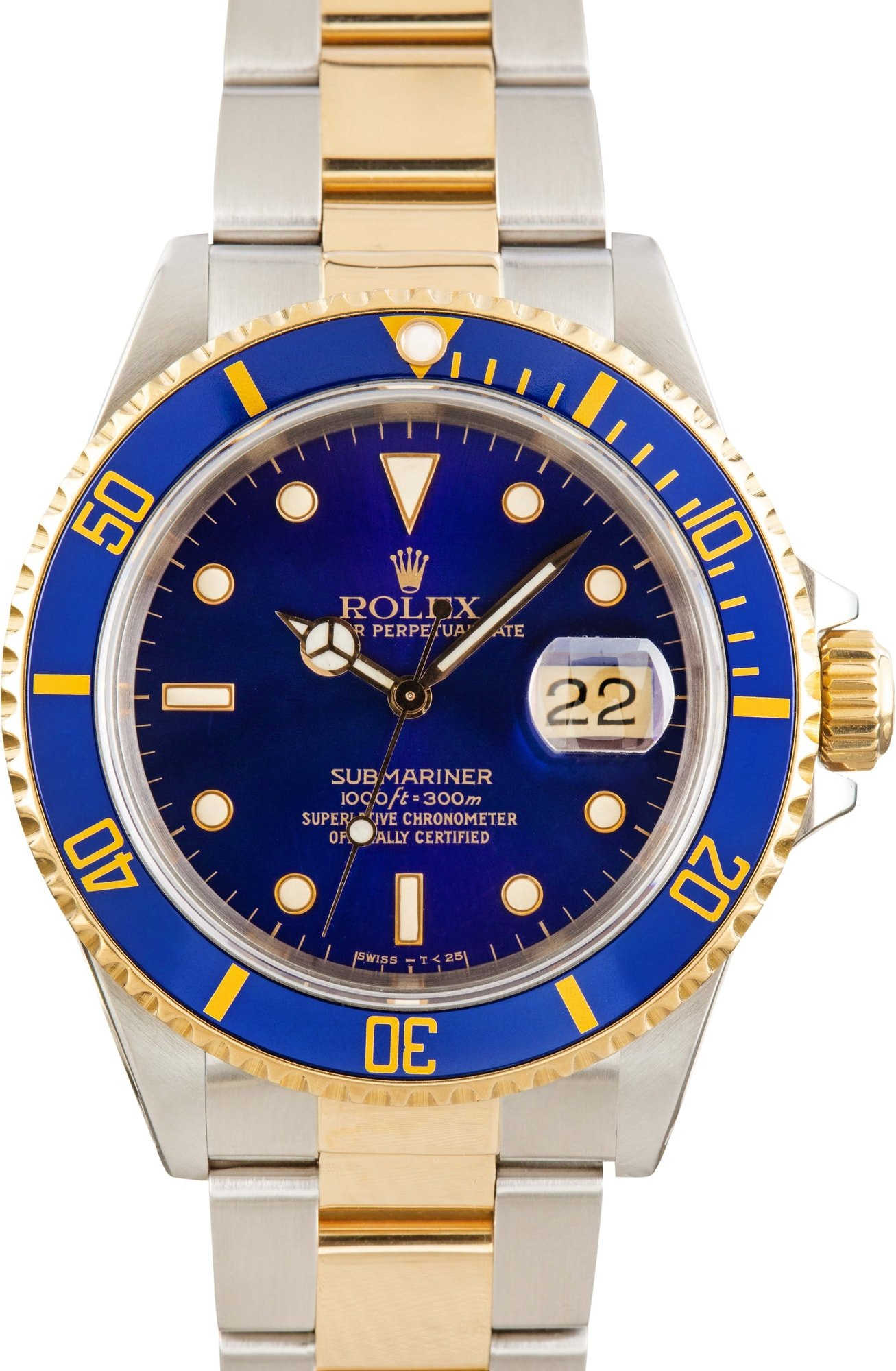 Mens Rolex Submariner 16613 Blue Dial