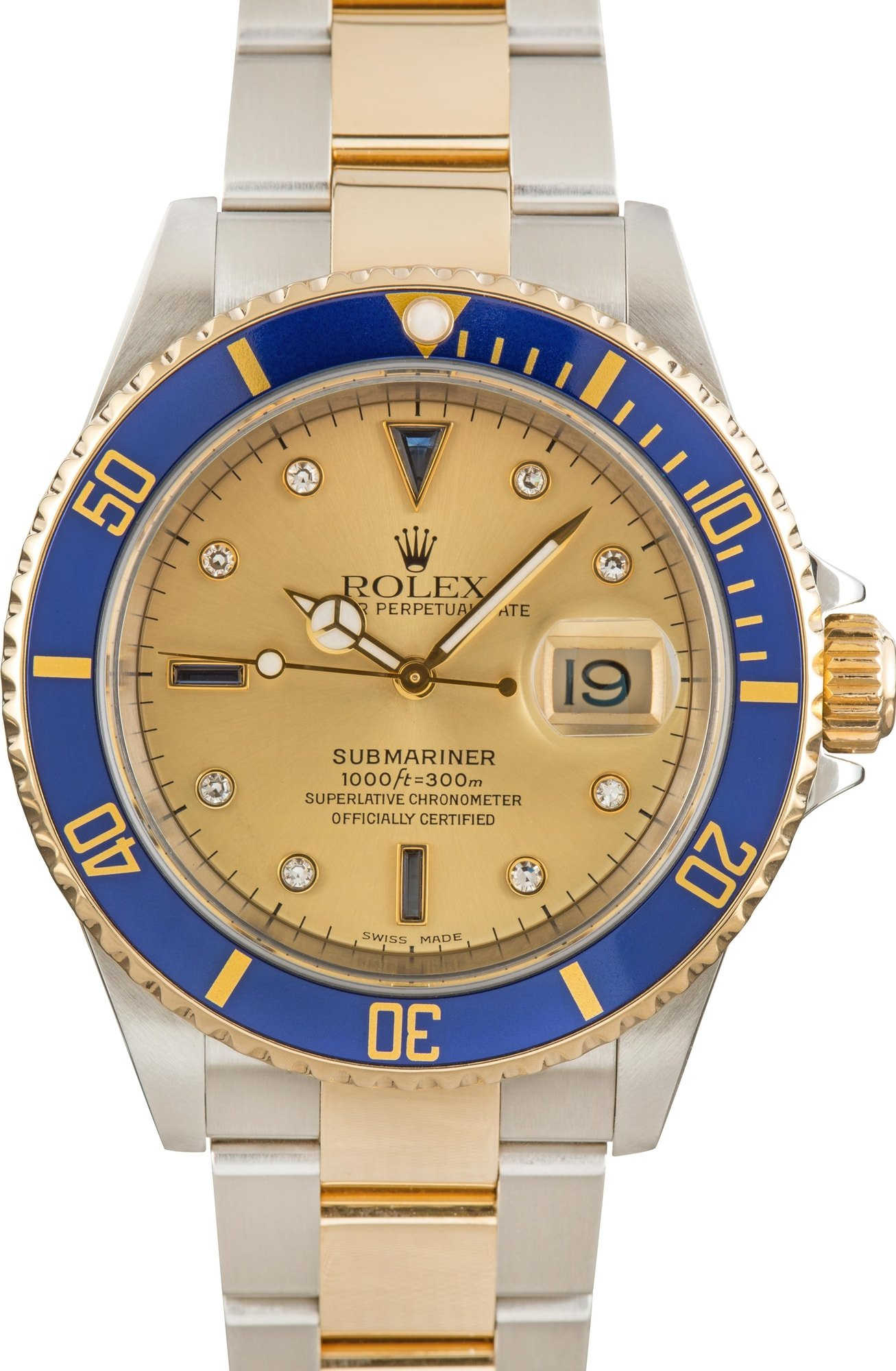 Rolex Submariner 16613 Champagne Serti