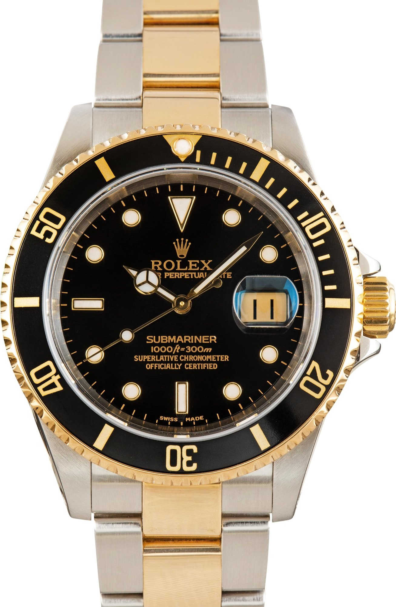 ROLEX SUBMARINER 16613 2コマ Rolex Submariner Date 16613 BLUE DIAL FULL SET (1997) for $14,760