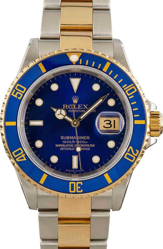 Mens Rolex Submariner 16613T Blue Two Tone