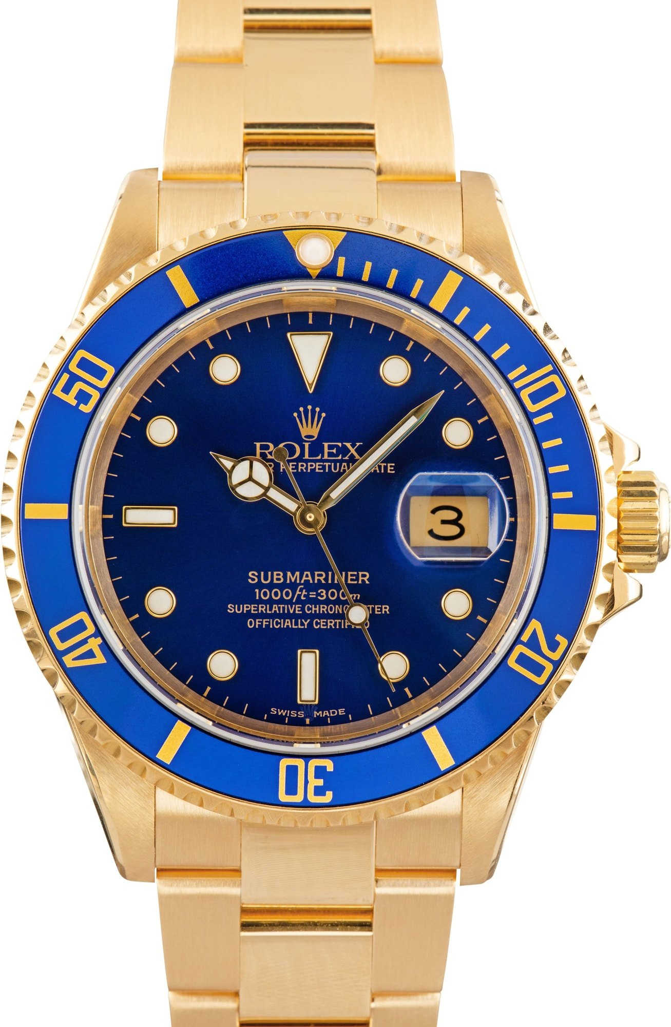 Rolex Submariner ref 16618 18k Yellow Gold