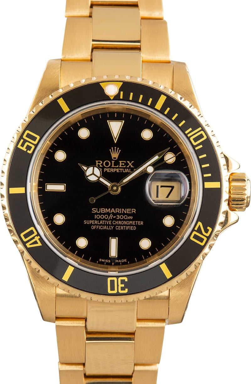 Rolex Submariner 16618 18k Yellow Gold