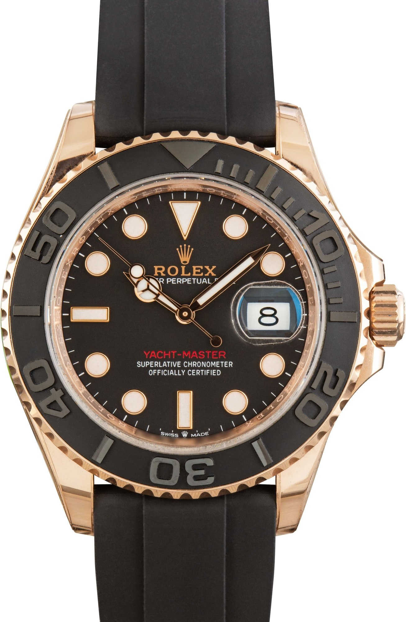 Rolex Yacht-Master 126655 18k Everose Gold on Oysterflex Strap