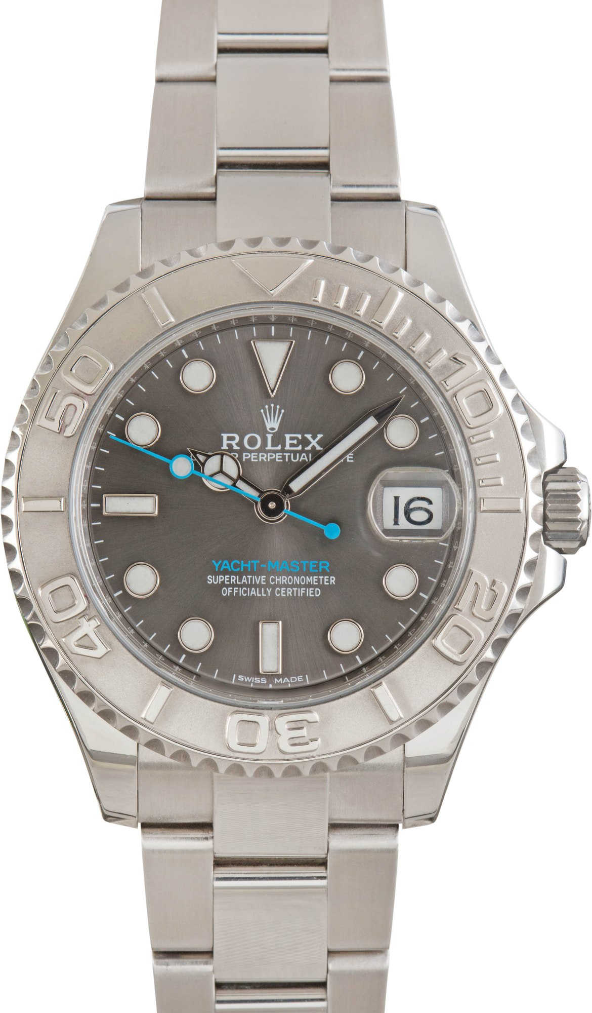 Pre-owned Rolex Yacht-Master 37 ref 268622 Slate Dial