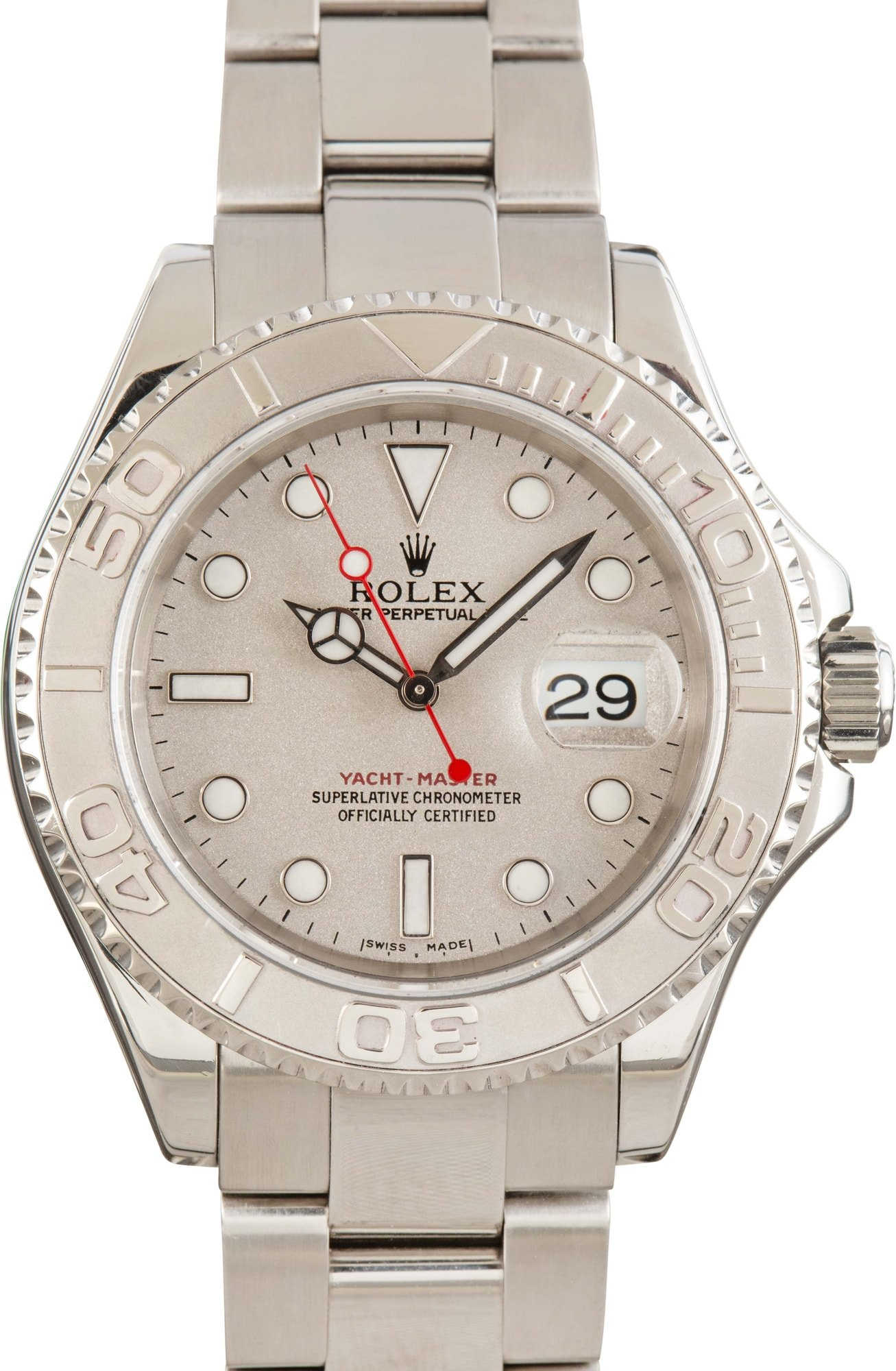 Used Rolex Yacht-Master Ref 16622 Platinum Dial