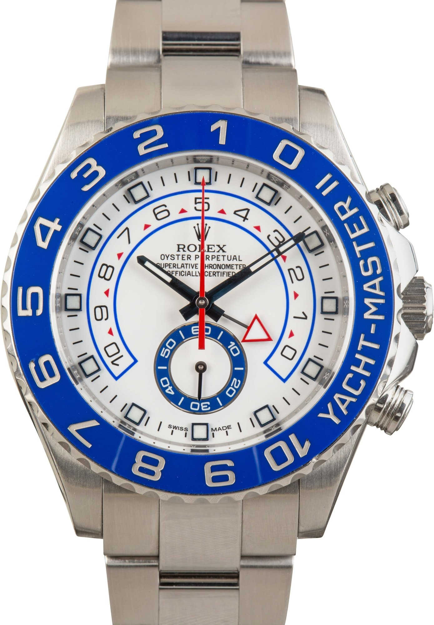 Men's Rolex Yacht-Master II White Dial 116680 Blue Bezel