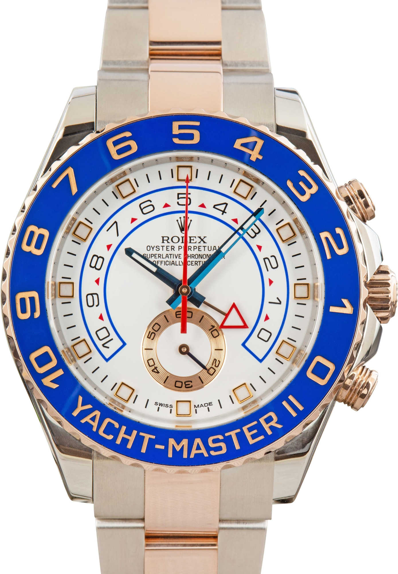 Pre-owned Rolex Yacht-Master II Ref 116681 Steel & 18k Everose Gold