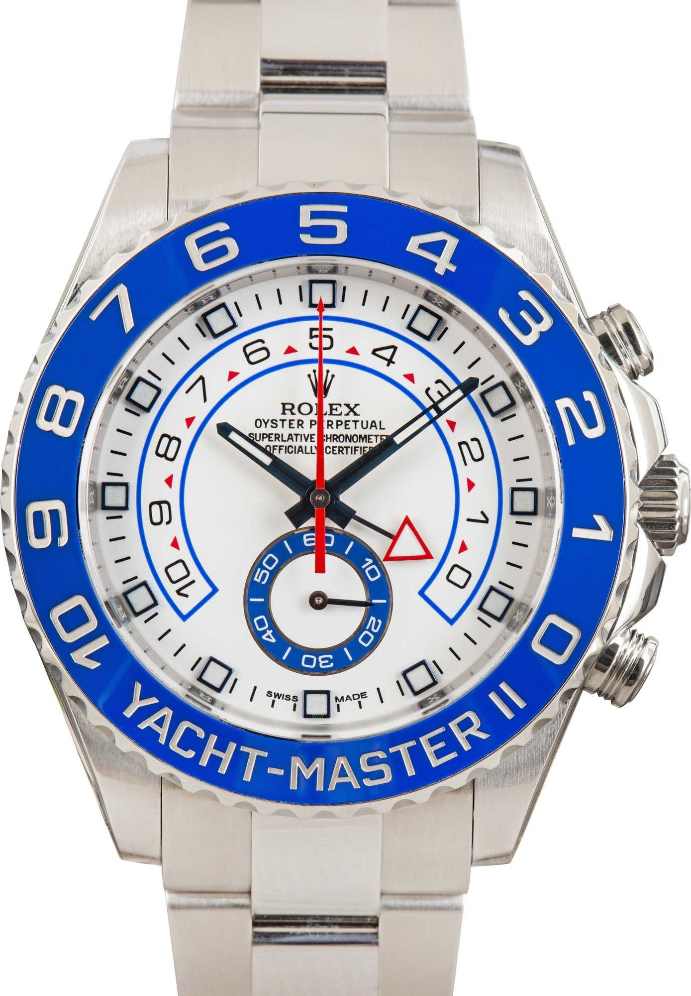 Rolex Yacht-Master II Ref 116680 White Dial Blue Bezel