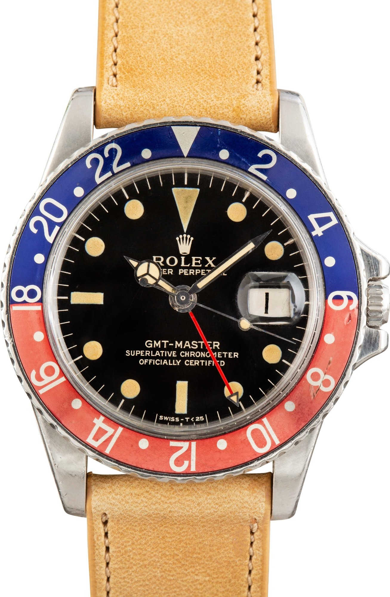 Vintage Rolex GMT-Master 1675 Glossy Gilt Dial "Pepsi"