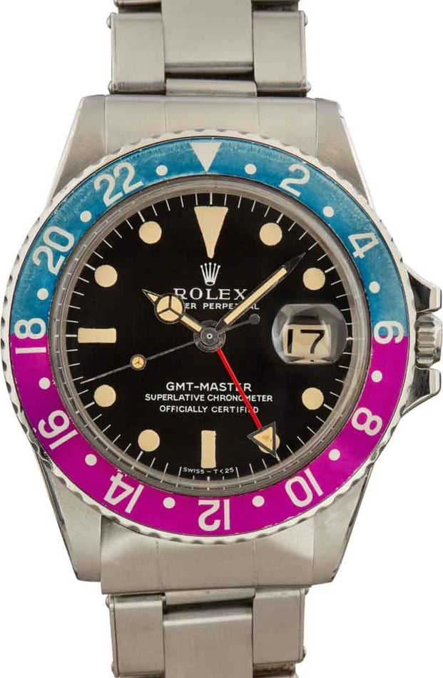 Vintage Rolex GMT-Master 1675 Fuchsia Bezel