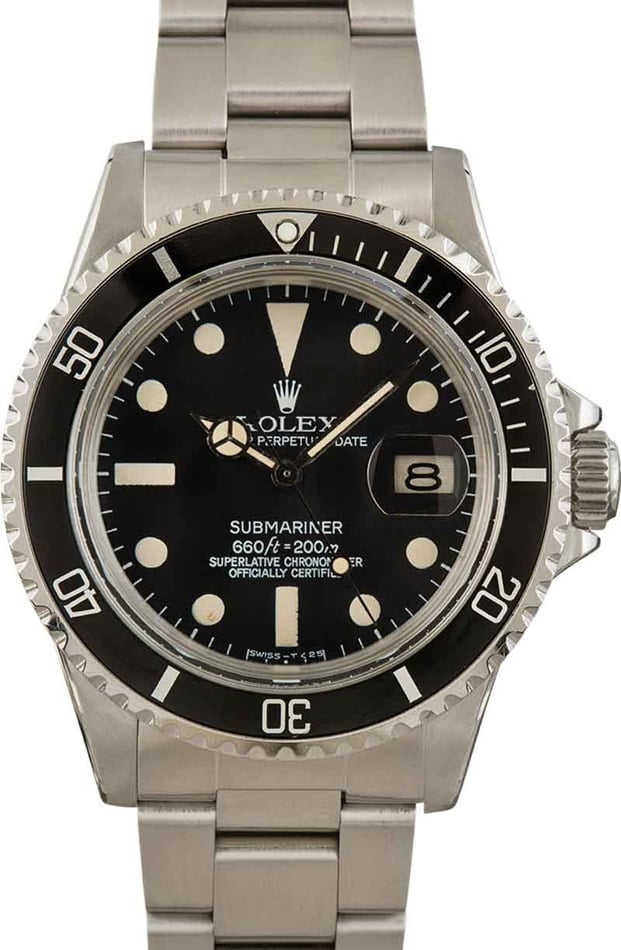 Vintage 1975 Rolex Submariner 1680 Black Tritium Dial