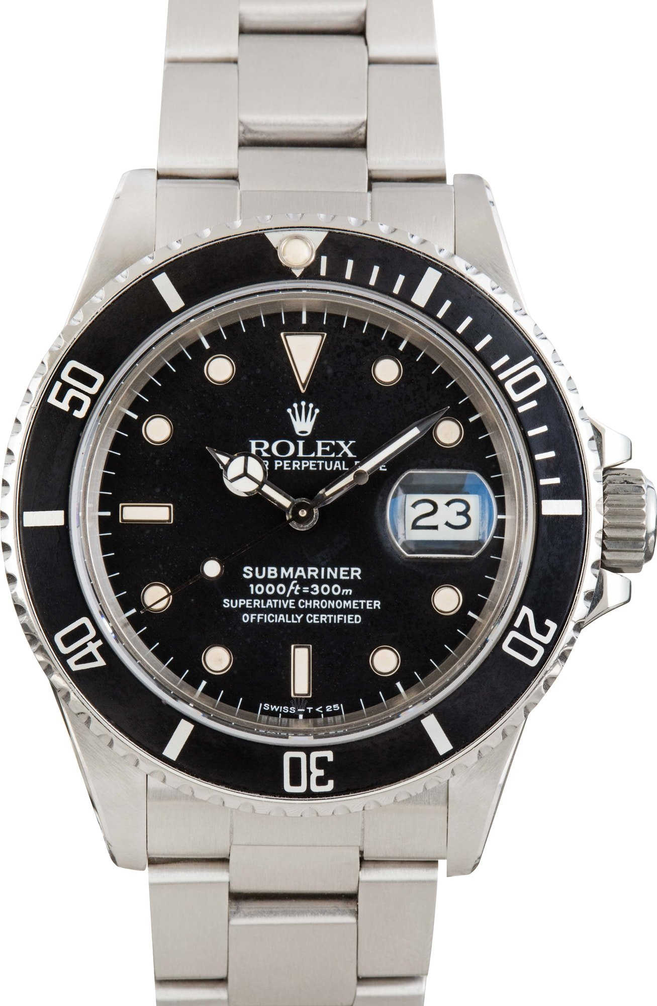 Vintage Rolex Submariner 168000 Black Dial
