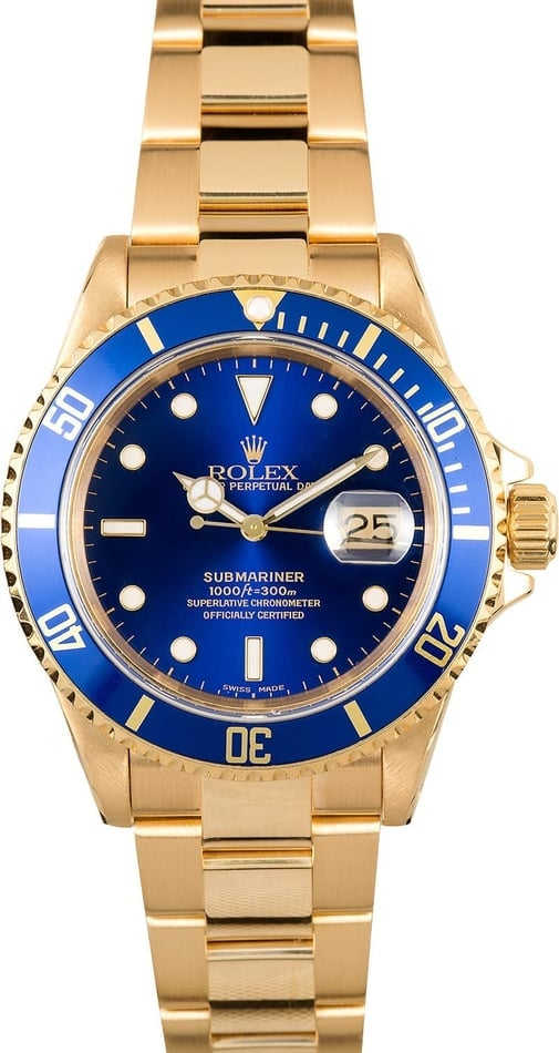 Rolex Submariner Yellow Gold 16618