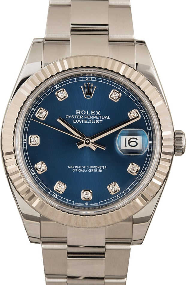 PreOwned Rolex Datejust II Ref 126334 Blue Diamond Dial