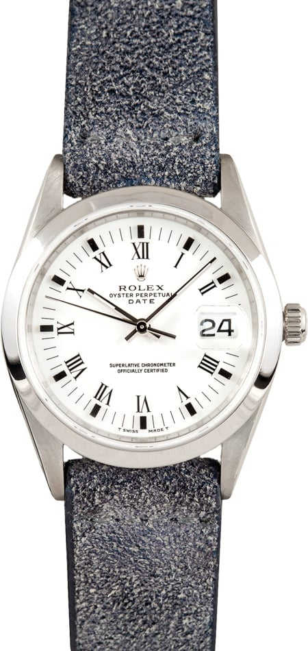 Men's Rolex Date In Stainless Steel White Dial #15200 - Bob's