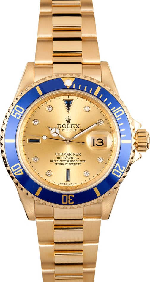 Rolex Gold Serti Submariner 16618