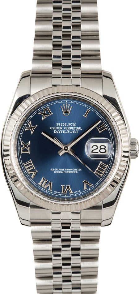 Rolex Datejust Jubilee 116234 Gold Fluted Bezel