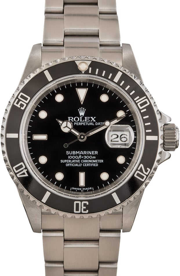 Pre Owned Rolex Submariner 16610 No Holes Case