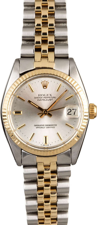 Mid Size Rolex Datejust 6827 Silver Dial