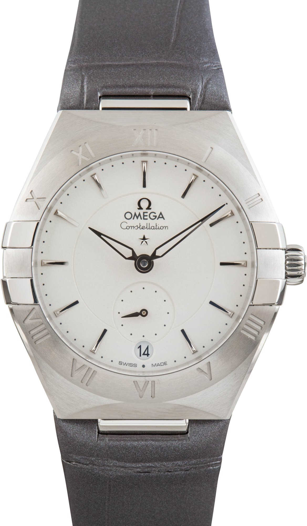 Omega Constellation Steel on Leather Silver Dial