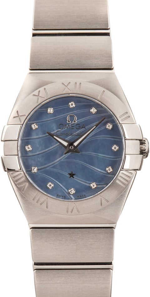 Womens Omega Constellation Blue Diamond Dial