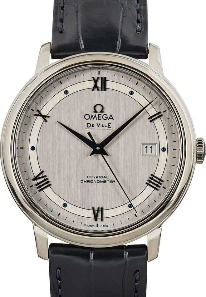 Omega De Ville Prestige Rhodium Silvery Dial
