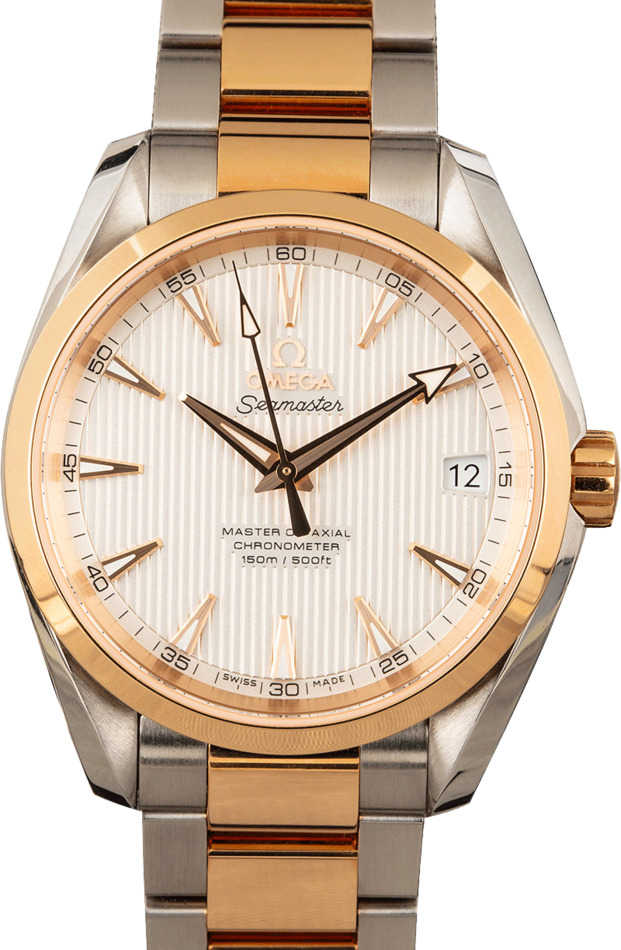 Mens Omega Seamaster Aqua Terra Steel & Red Gold
