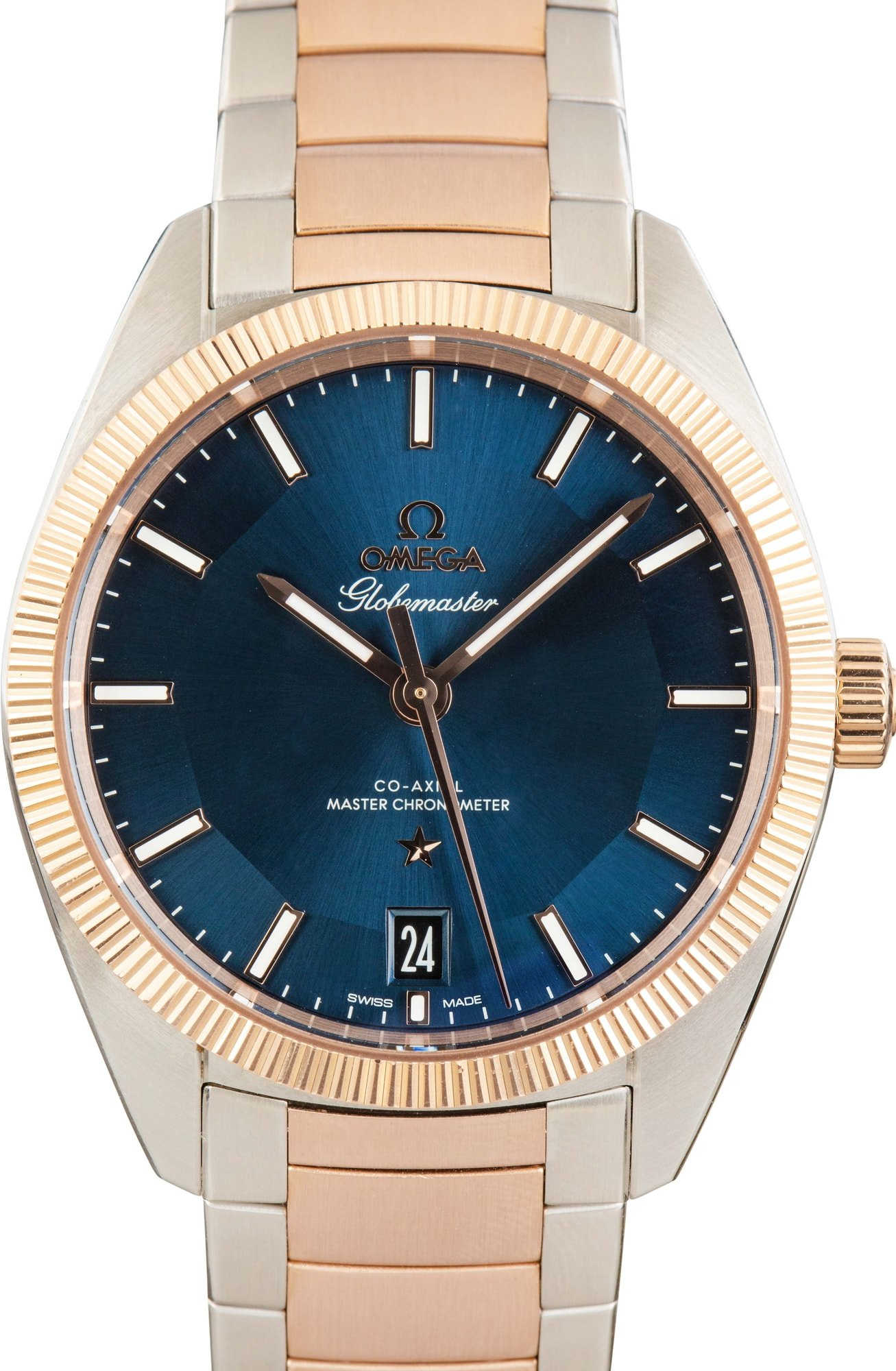 Omega Constellation Globemaster Blue Dial Steel & Sedna Gold