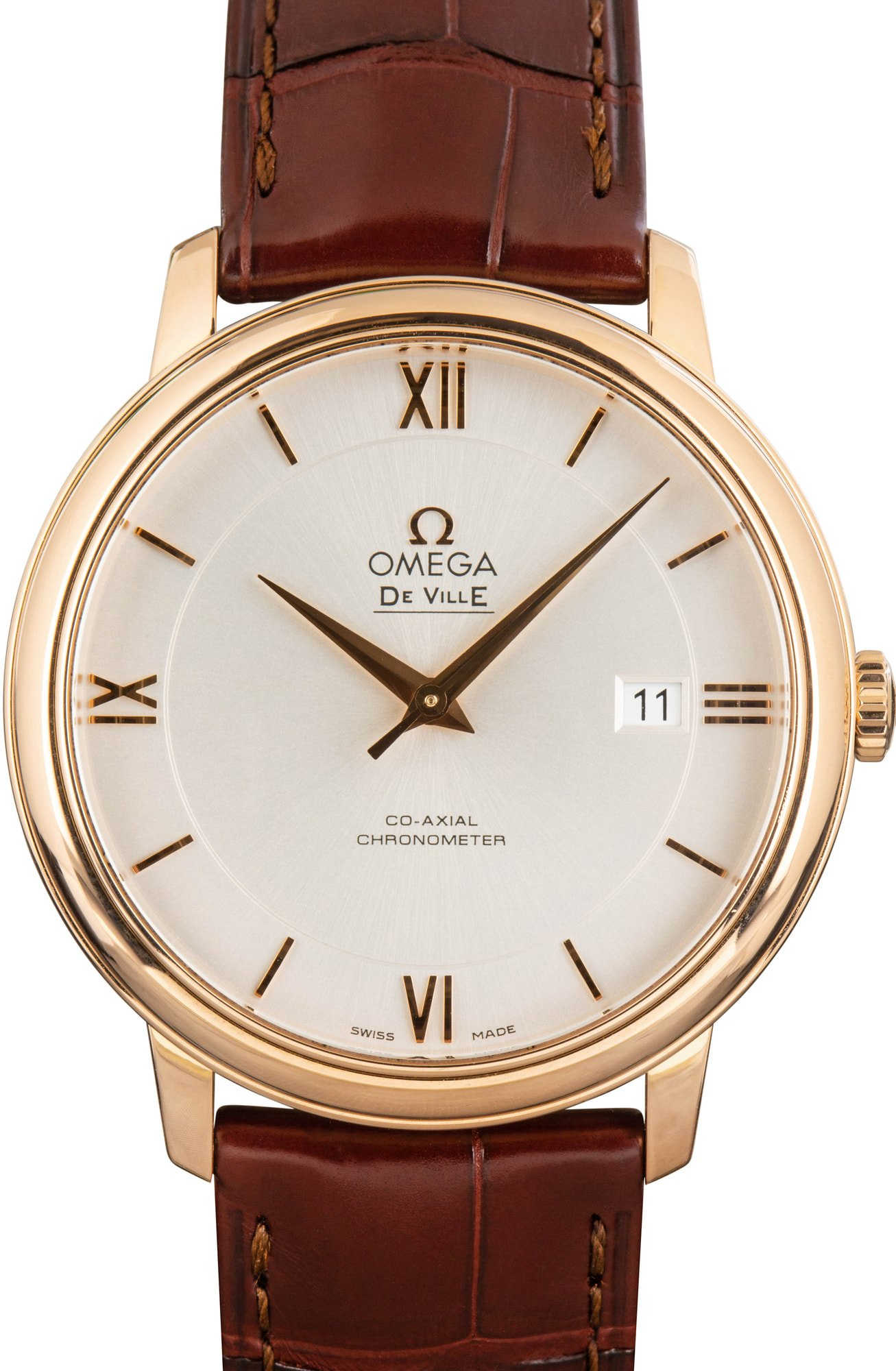 Pre-owned Omega De Ville Prestige 18K Red Gold