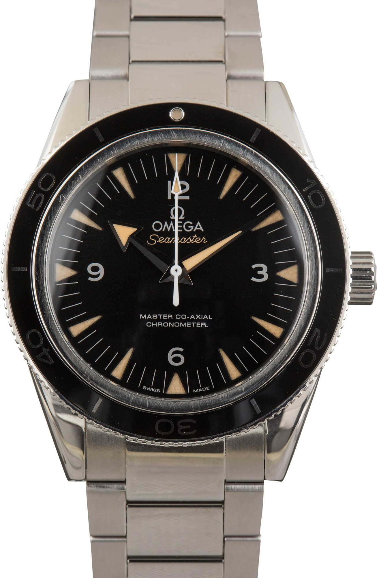 Used Steel Omega Seamaster 300 Black Dial