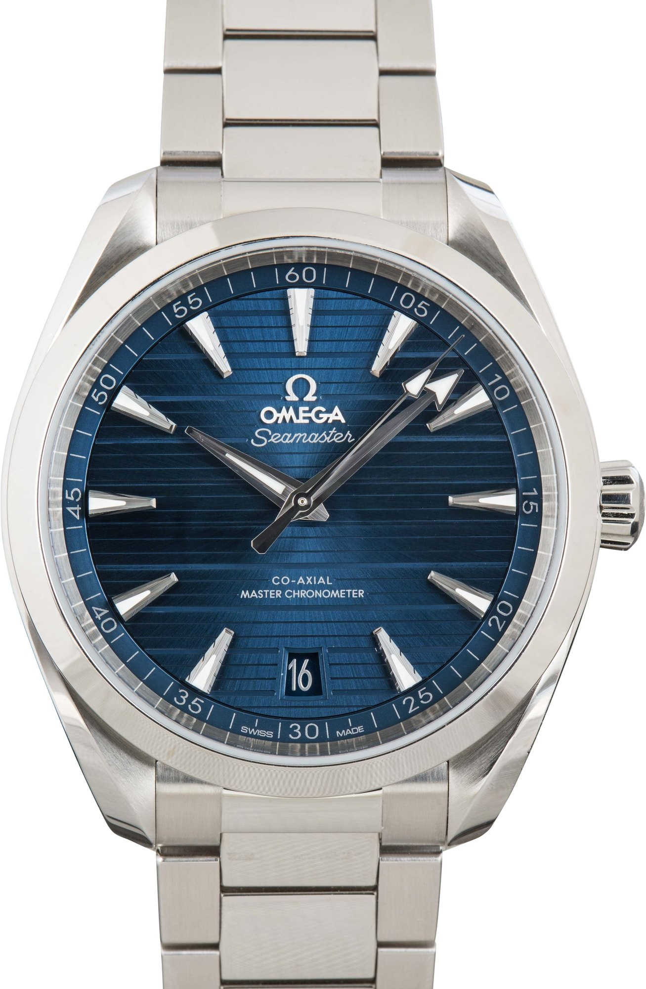 Pre-owned Omega Seamaster Aqua Terra 150M Blue Dial Stainless Steel