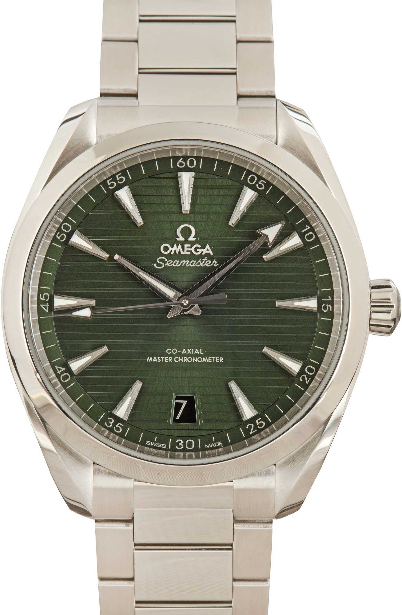 Pre-owned Omega Seamaster Aqua Terra 150M Green Teak Dial