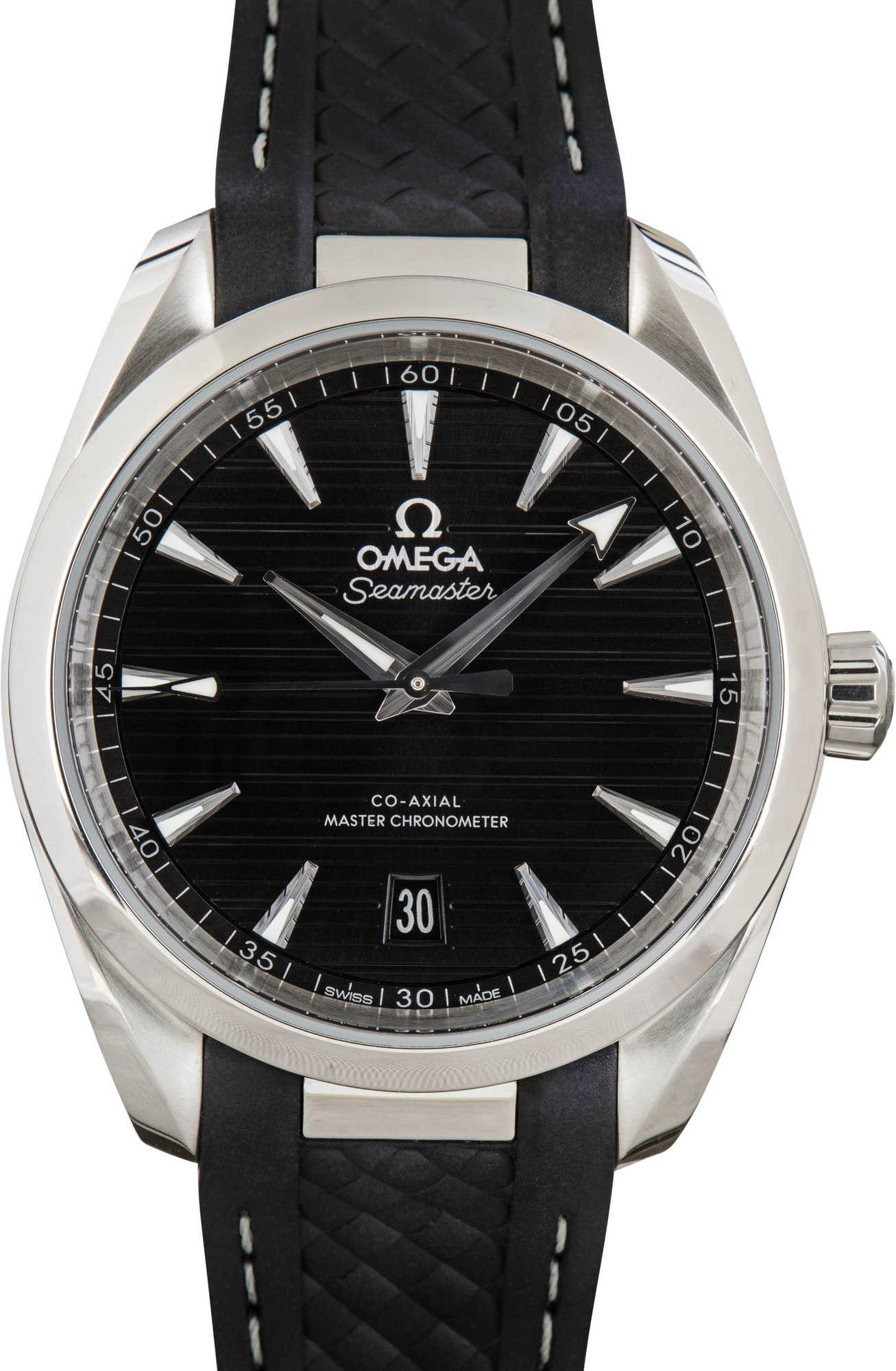 Preowned Omega Seamaster Aqua Terra 150M Black Horizontal Teak Dial