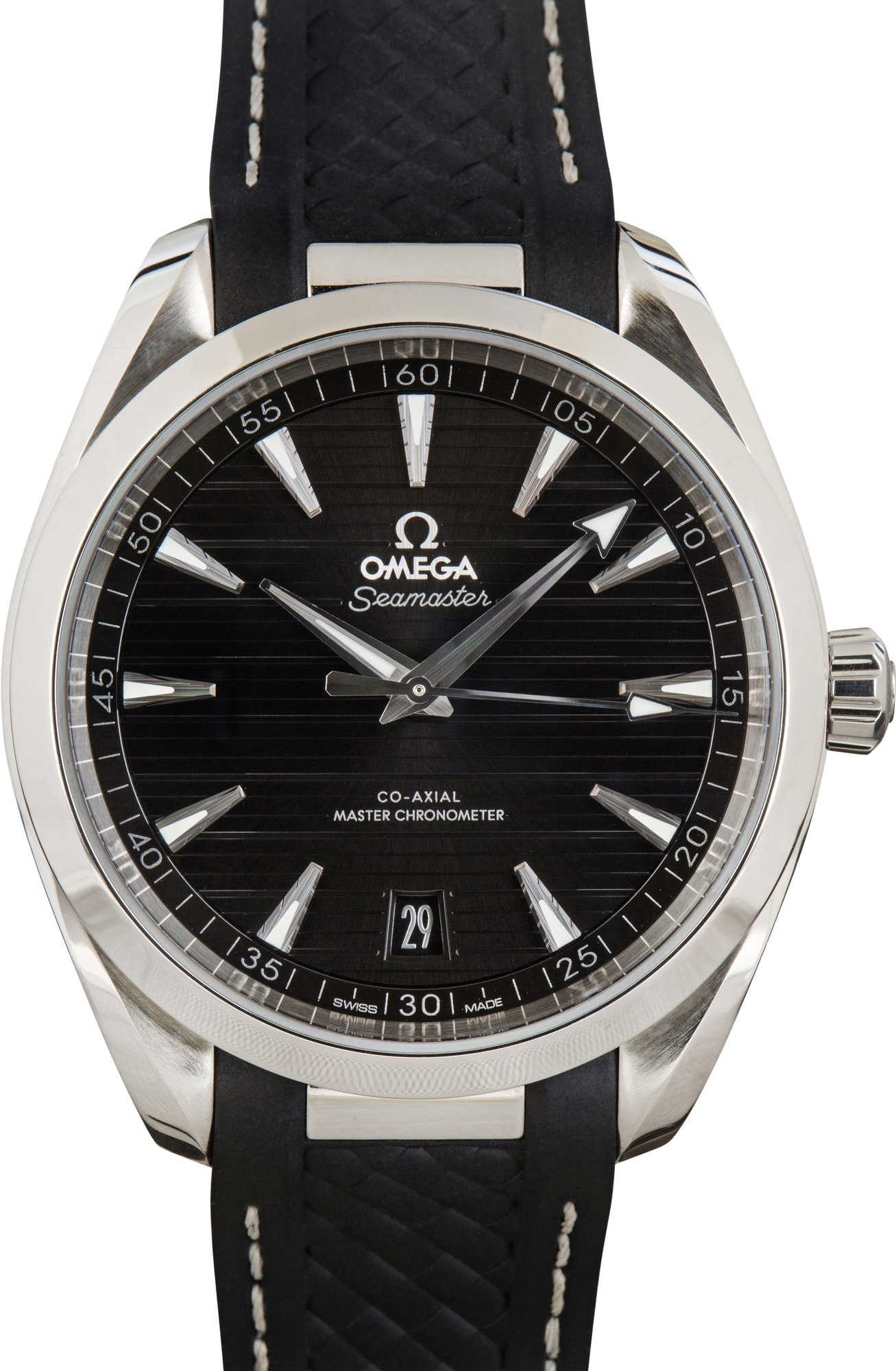 Pre-owned Omega Seamaster Aqua Terra Black Index Dial