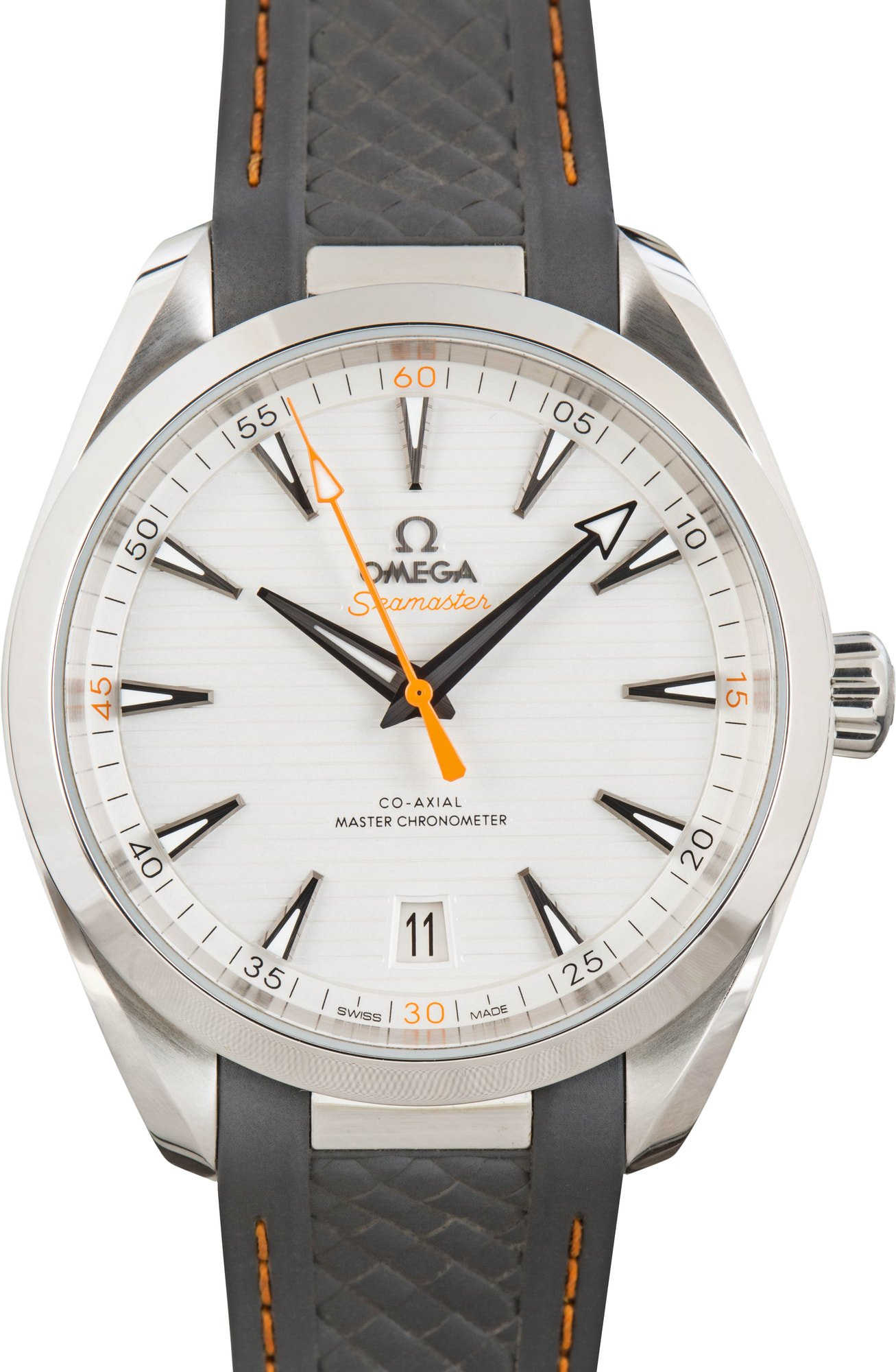 Pre-owned Omega Seamaster Aqua Terra 150M Steel on Rubber Strap