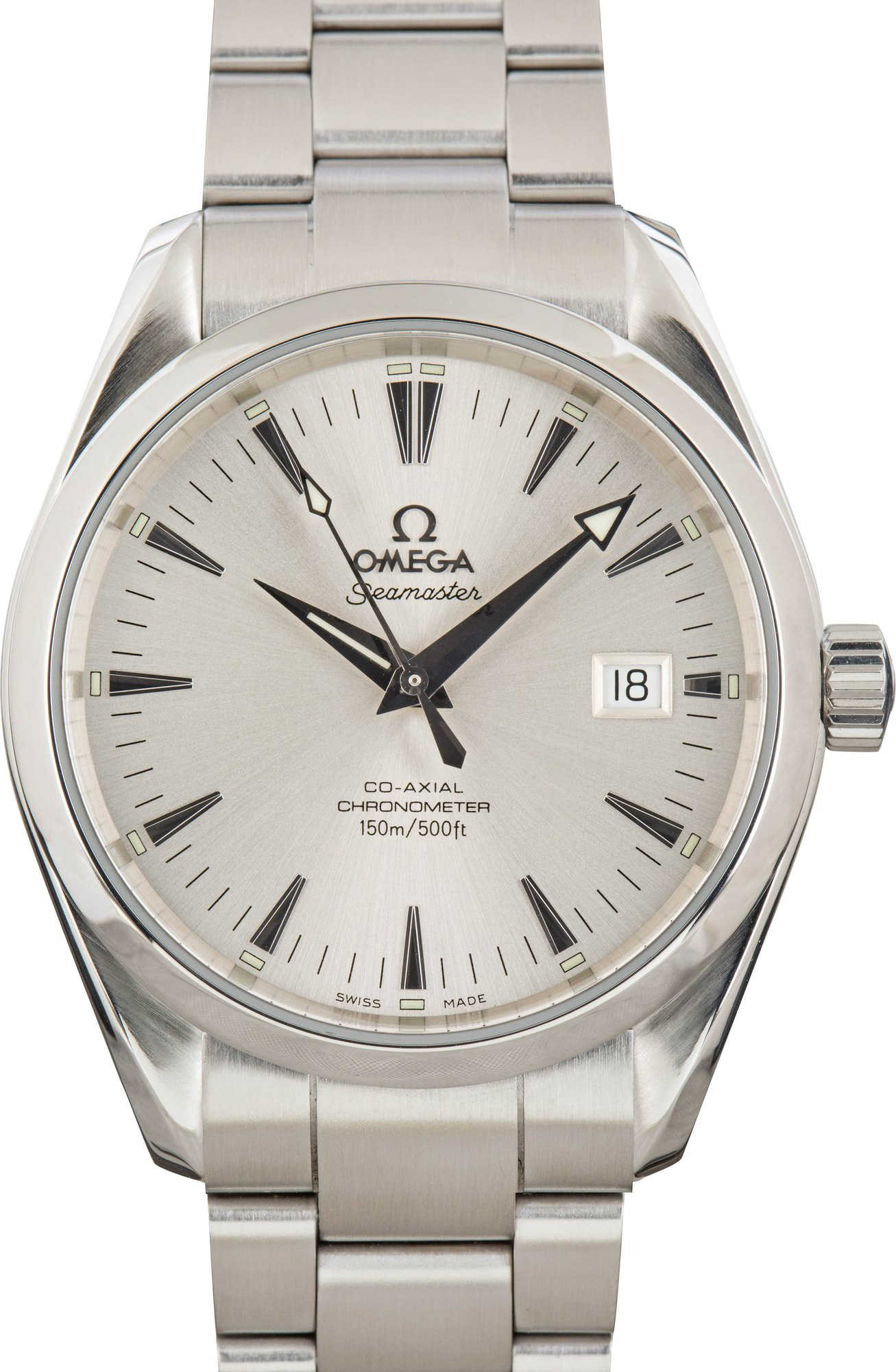 Preowned Omega Seamaster Aqua Terra Silver Dial