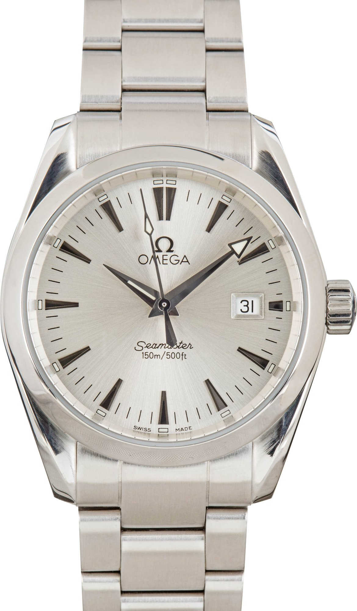 Pre-owned Omega Seamaster Aqua Terra Chronometer Silver Dial