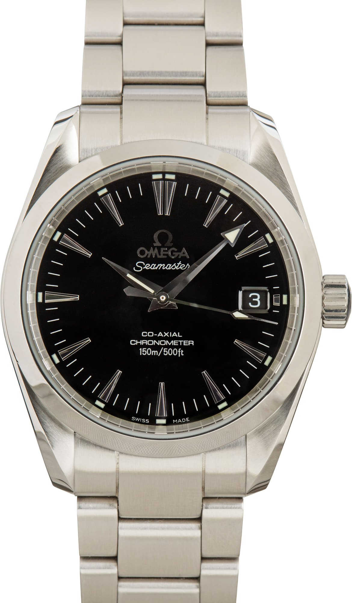 Preowned Omega Seamaster Aqua Terra Black Dial
