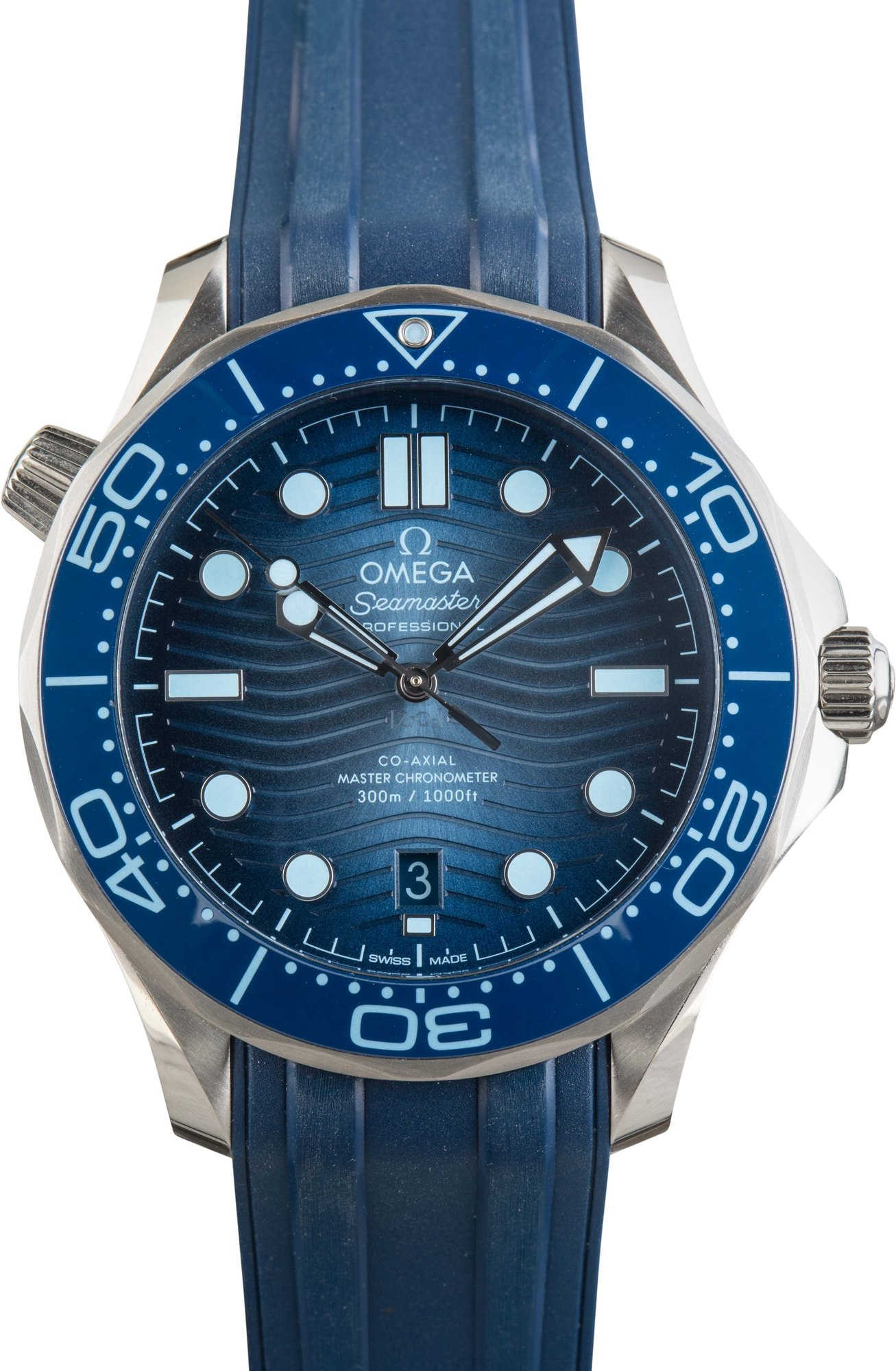Used Omega Seamaster Diver 300M Blue Dial & Rubber Strap