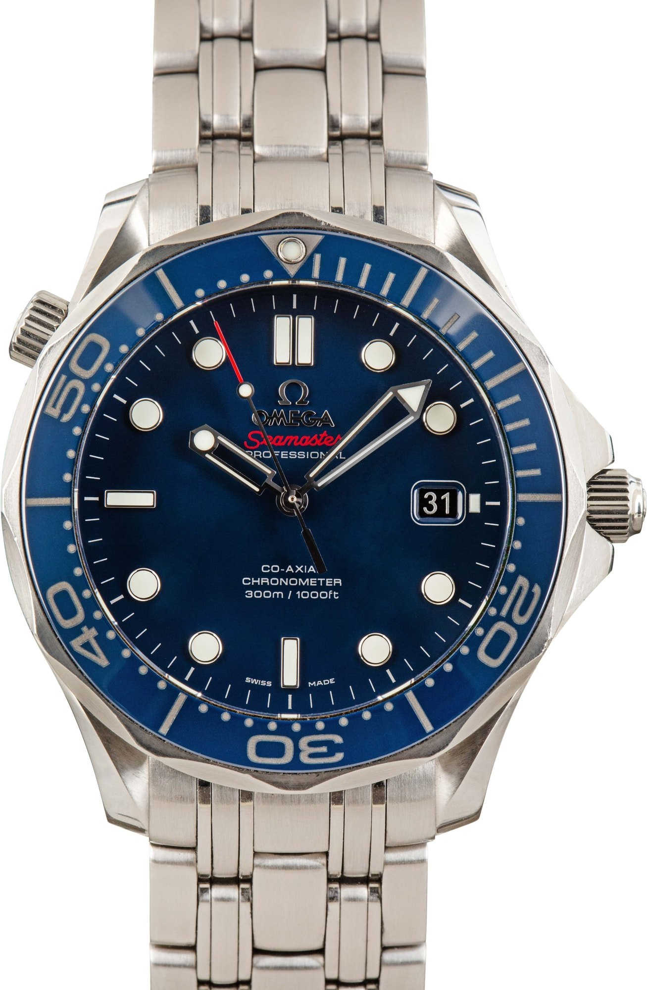 Pre-owned Omega Seamaster Diver 300M Co-Axial Blue