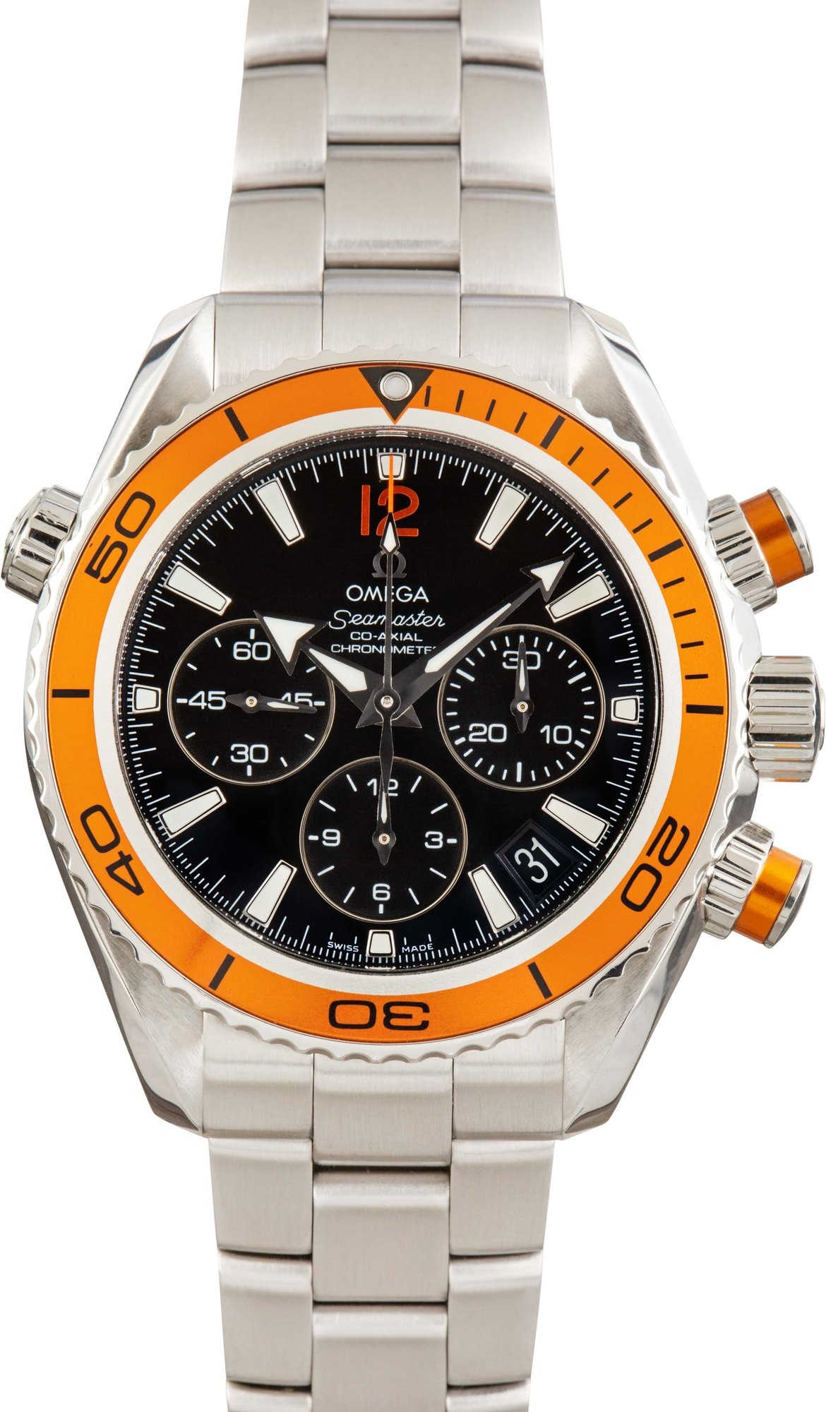 Ladies Omega Seamaster Planet Ocean Orange Bezel