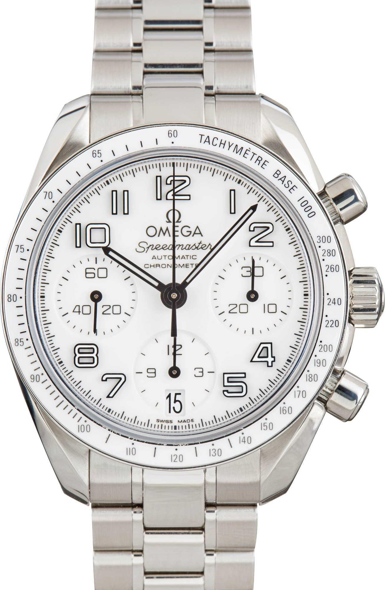 Omega Speedmaster Stainless Steel White Arabic Dial