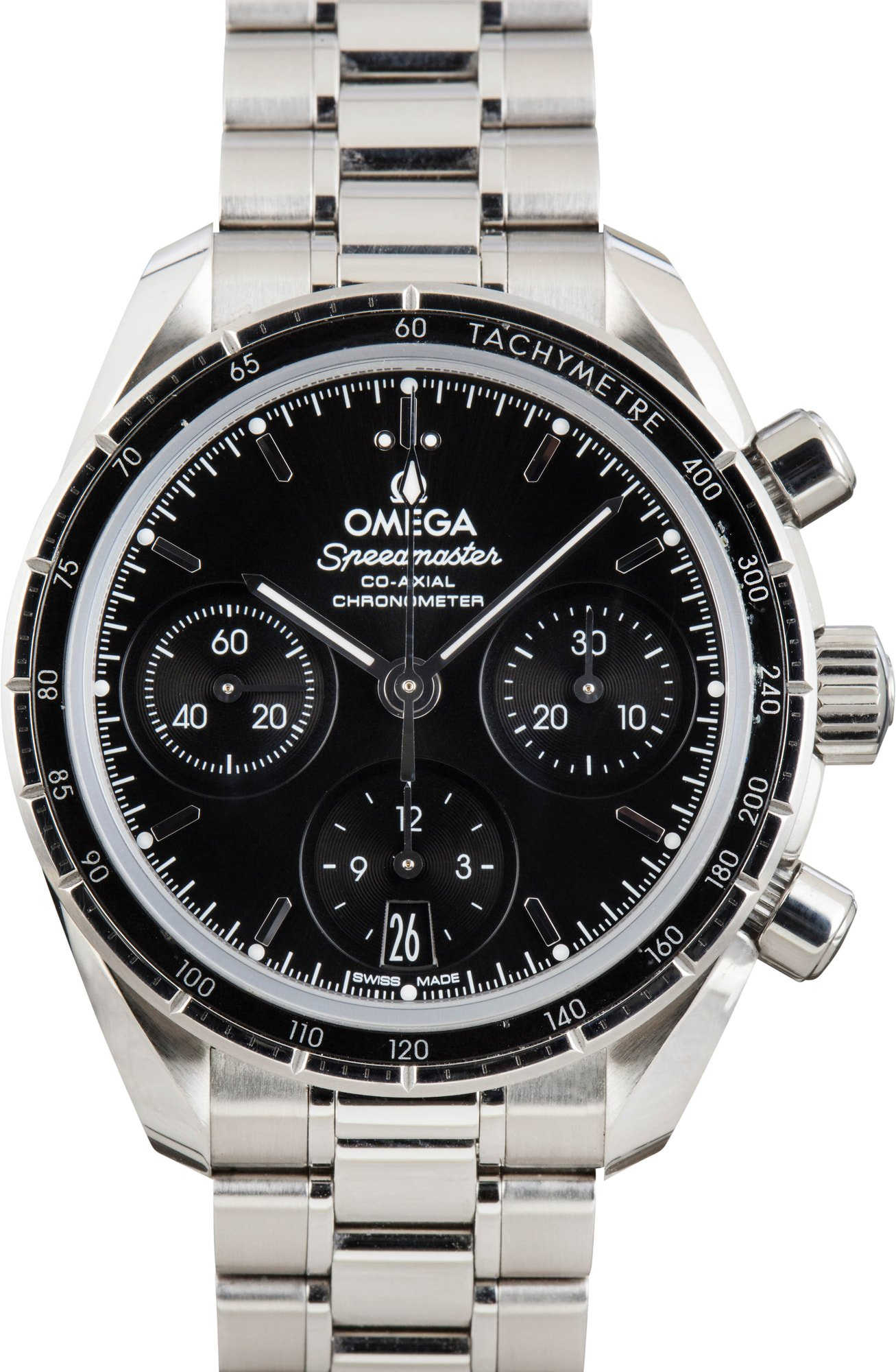 Omega Speedmaster 38 Stainless Steel Black Dial