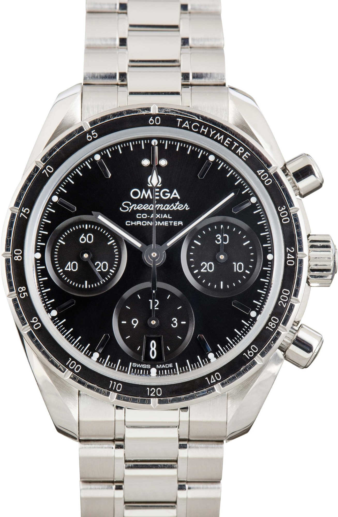 Omega Black Dial Speedmaster 38 Stainless Steel