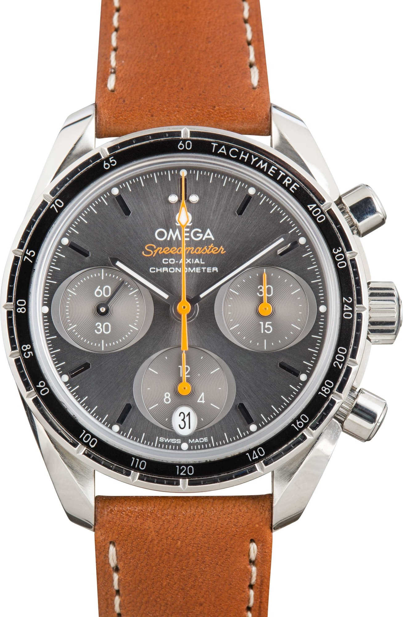 Omega Speedmaster 38 Stainless Steel Slate Dial